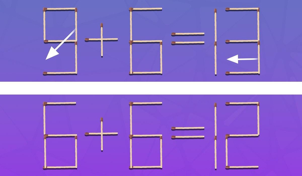 En utmaning för genier: du måste dra 2 tändstickor för att jämlikheten ska bli korrekt