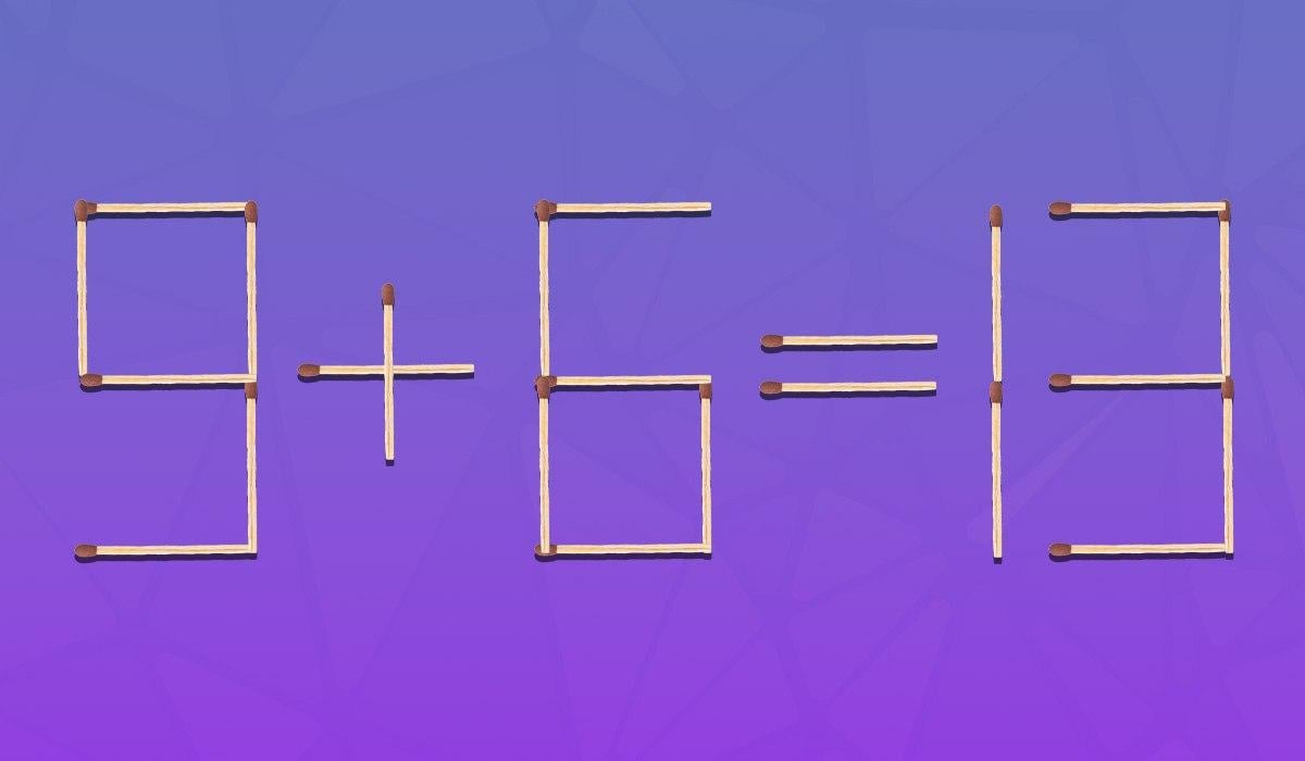 En utmaning för genier: du måste dra 2 matchningar för att göra likheten korrekt.