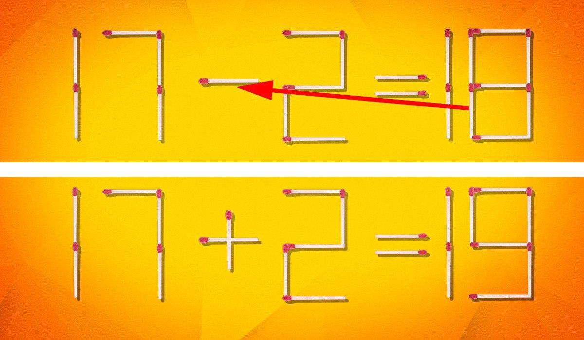 Var ska man flytta 1 match för att göra jämlikheten korrekt: ett fascinerande pussel