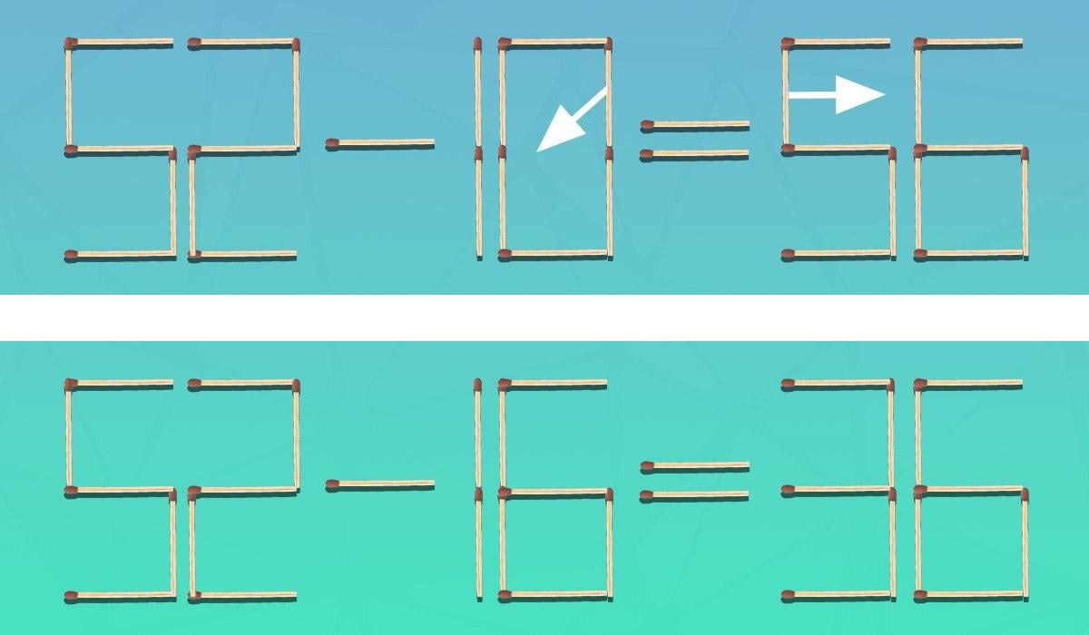 Ett mycket svårt pussel: du behöver bara flytta 2 tändstickor för att göra likheten korrekt